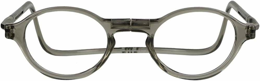 Clic Magnetic Reading Glasses for Men or Women, Computer Readers, Classic (S-M, Smoke, 1.25 Magnification)
