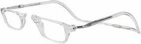 Clic Magnetic Reading Glasses for Men or Women, Computer Readers, Original Expandable (M-XL, Clear, 1.25 Magnification)