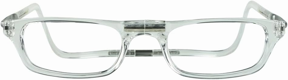 Clic Magnetic Reading Glasses for Men or Women, Computer Readers, Original Expandable (M-XL, Clear, 1.25 Magnification)