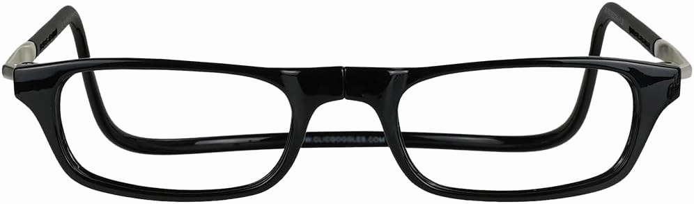 Clic Magnetic Reading Glasses for Men or Women, Computer Readers, Original Long (M-L, Black, 2.00 Magnification)