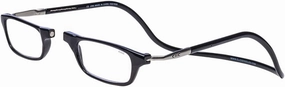 Clic Magnetic Reading Glasses for Men or Women, Computer Readers, Original Long (M-L, Black, 2.00 Magnification)