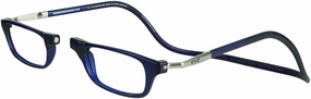 Clic Magnetic Reading Glasses for Men or Women, Computer Readers, Original Long (M-L, Dark Matte Blue, 1.25 Magnification)