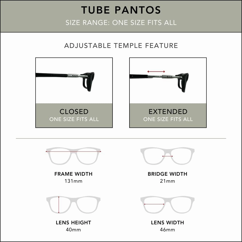 Clic Magnetic Reading Glasses for Men or Women, Computer Readers, Tube Pantos (Jean Blue, 1.75 Magnification)