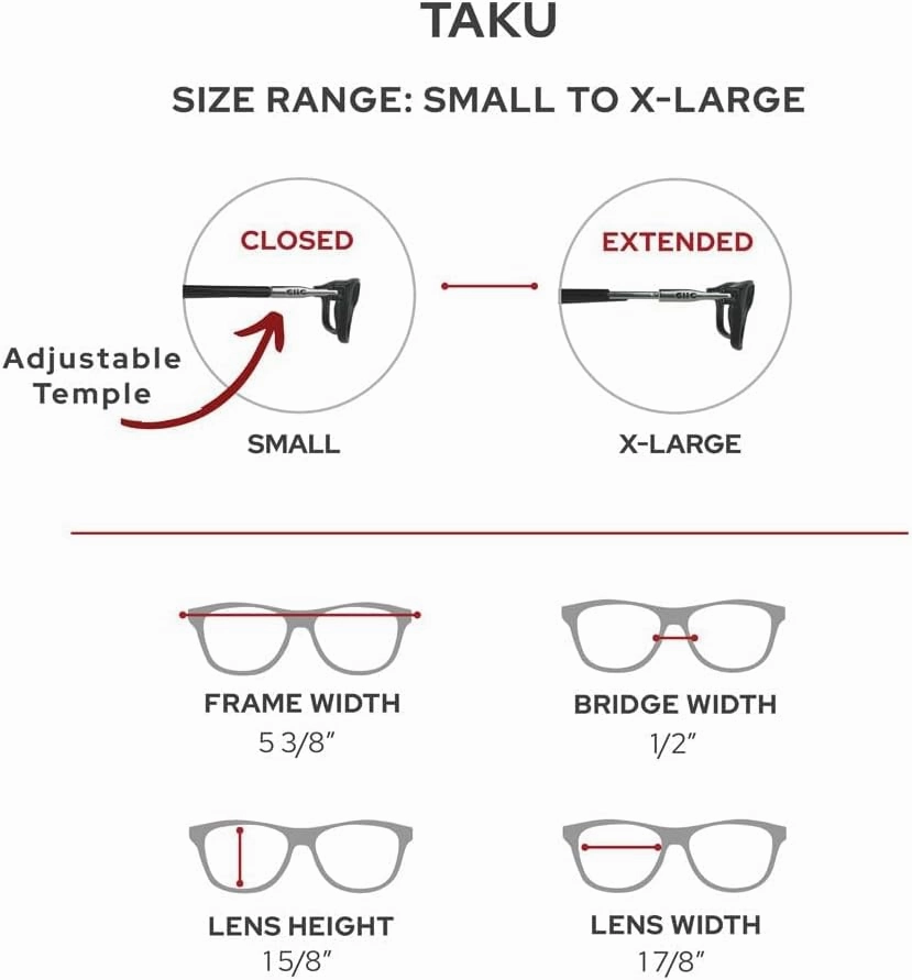 Clic Magnetic Reading Glasses for Men or Women, Soft Foldable Band, Computer Readers, Taku (S-XL)