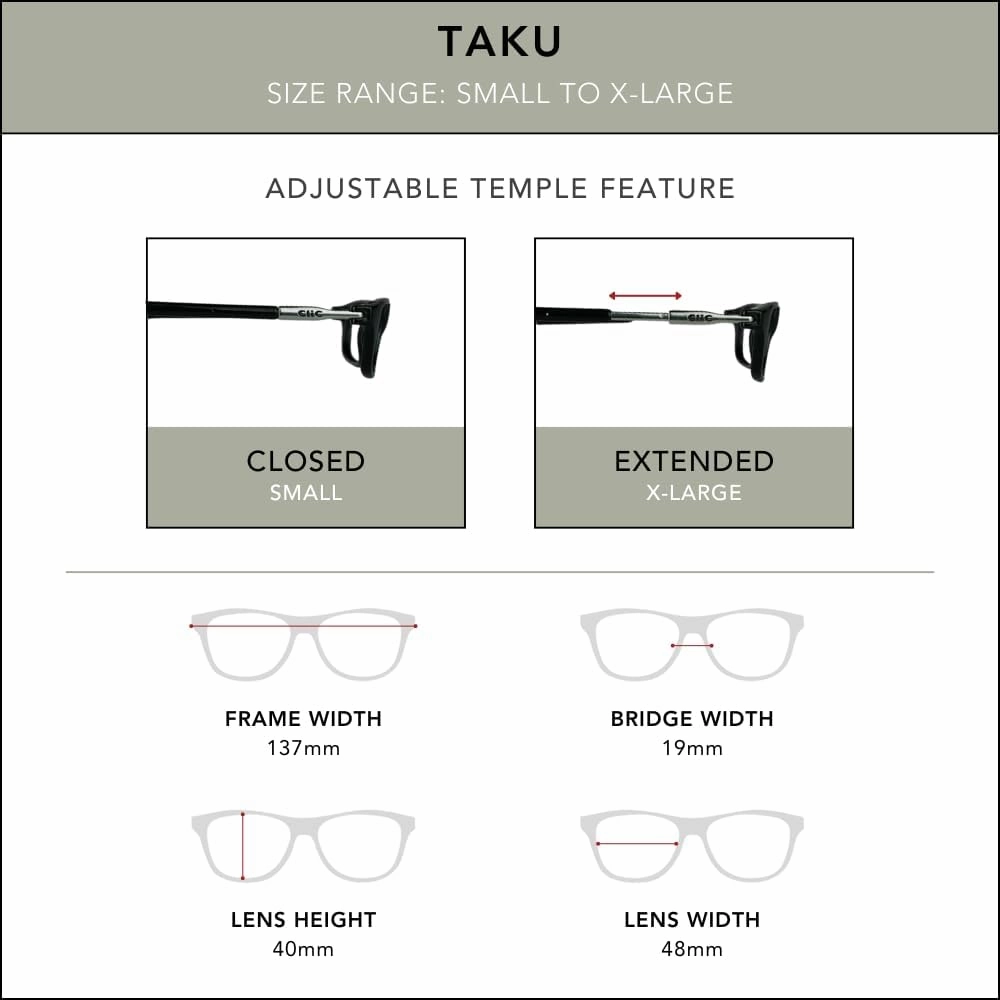 Clic Magnetic Reading Glasses for Men or Women, Soft Foldable Band, Computer Readers, Taku (S-XL)