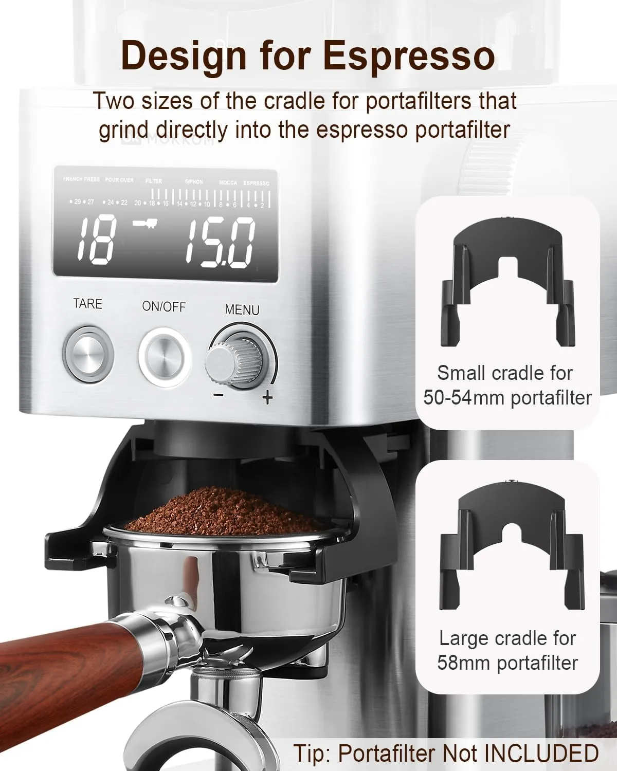 Coffee Grinder with Removable Coffee Scale via Bluetooth Connectivity, Anti-static Conical Burr Coffee Bean Grinder, 31 Precise Settings for French Press/Cold Brew/Pour Over/Drip/Espresso