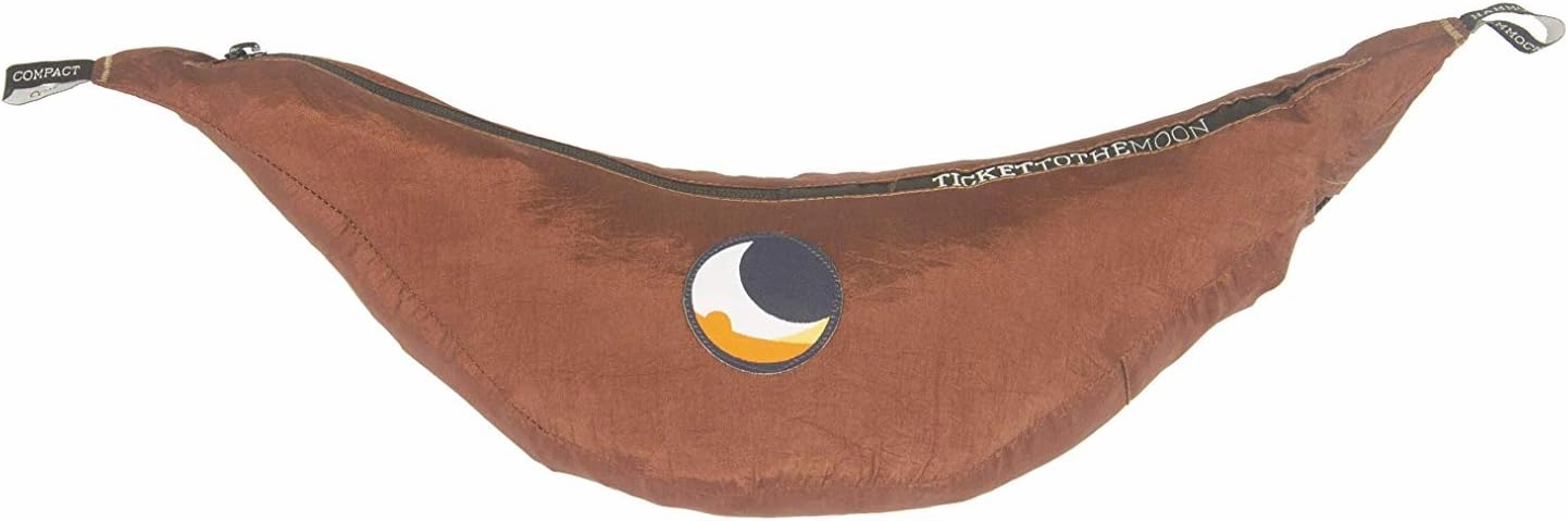 Compact 1 Person Lightweight Camping Hammock - Fair Trade & Handmade Portable Hammock for Traveling, Camping, Parachute Silk Nylon, Set-Up < 1 min - Chocolate