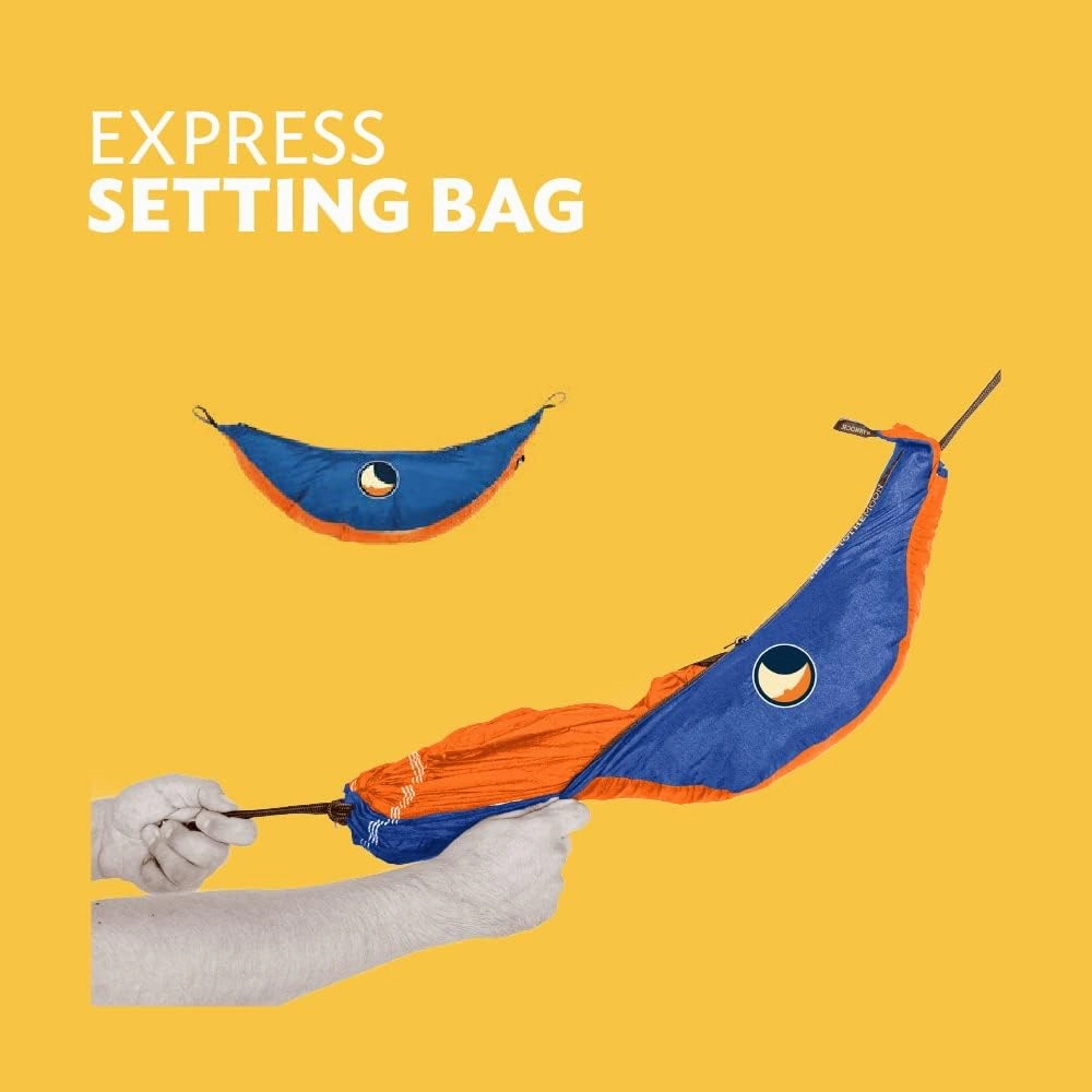 Compact 1 Person Lightweight Camping Hammock - Fair Trade & Handmade Portable Hammock for Traveling, Camping, Parachute Silk Nylon, Set-Up < 1 min - Chocolate