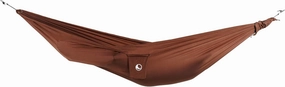 Compact 1 Person Lightweight Camping Hammock - Fair Trade & Handmade Portable Hammock for Traveling, Camping, Parachute Silk Nylon, Set-Up < 1 min - Chocolate