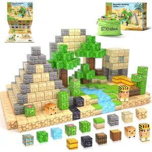 Compatible Magnetic Blocks Kids Toys, Simulated Mine Mag World Building Craft, Desert Construction Toys, Magnetic Toy Refill Pack, Game Gifts for Boys, Girls Ages 3 