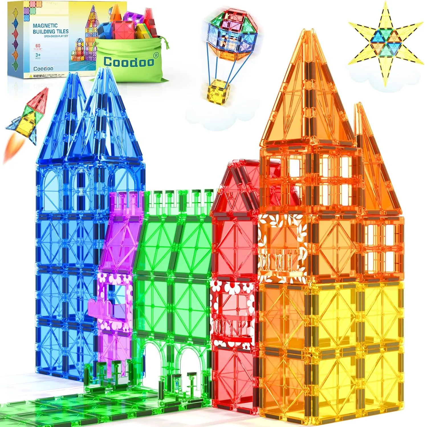 Coodoo Magnetic Building Tiles: Boost Kids' Brainpower!