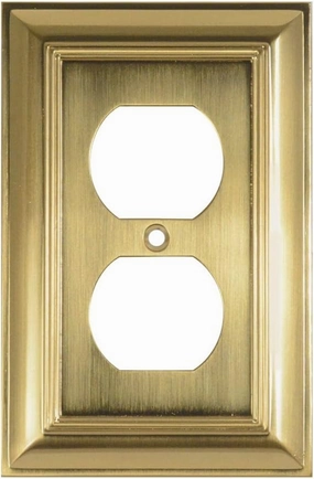 Cool Knobs and Pulls (CKP) Impressions Collection, 31191 Decorative Duplex Wall Plate/Outlet Cover, Long Lasting Durable Solid Steel Construction, Amber Gold, 1 piece