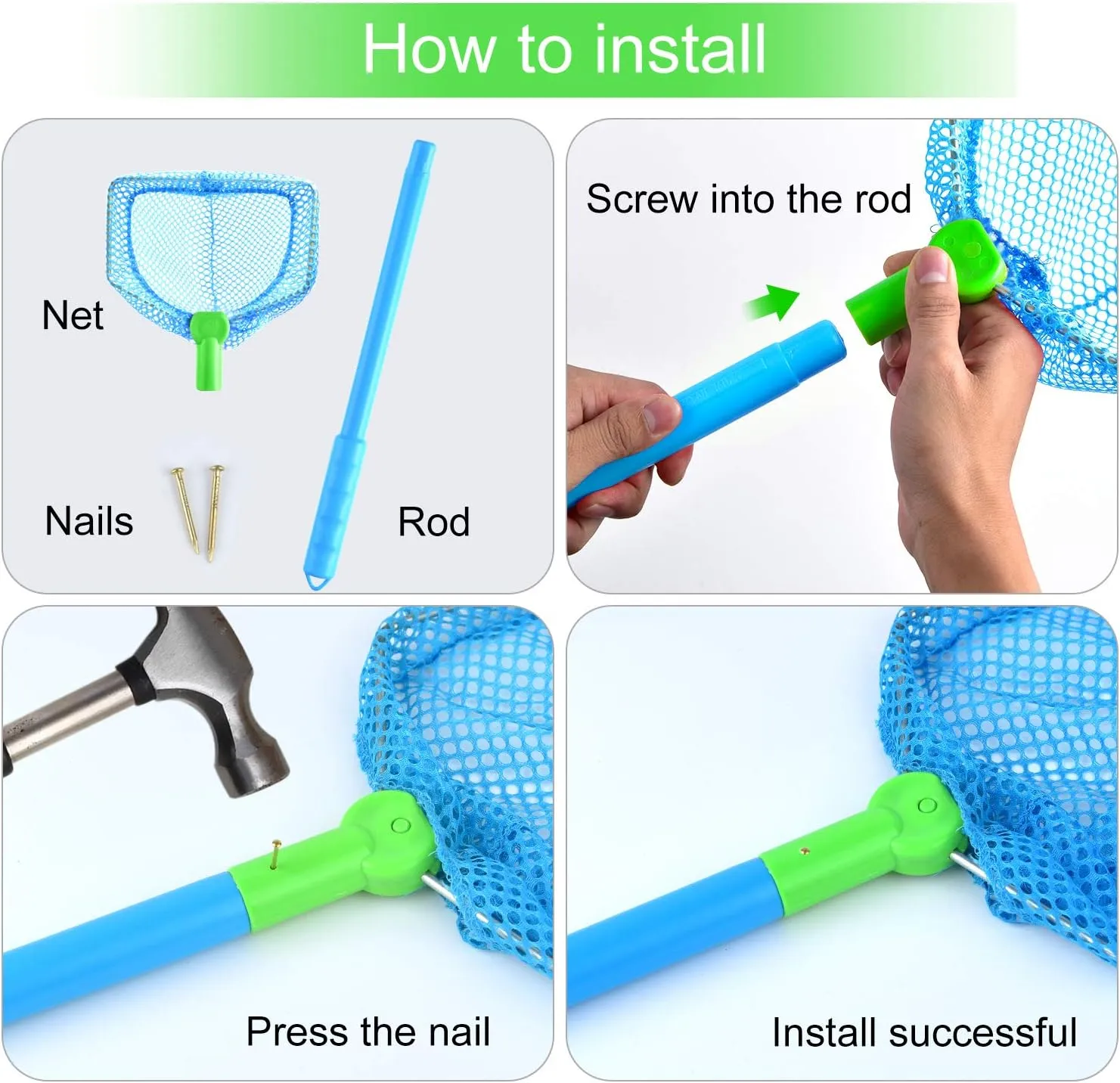 Coopay 2 Pieces Butterflies Fishing Net Catching Bug Floating Bait Beach Nets for Outdoor Playing