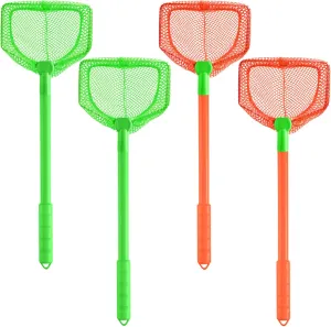 Coopay 4 Pieces Kids Fishing Net Catching Bug Fish Butterfly Nets Beach Toys for Kids Outdoor Playing (Green, Orange)