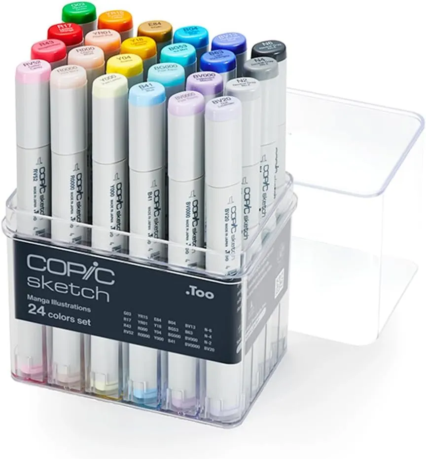 Copic Sketch, alcohol markers, 24pcs, Manga Illustration Set