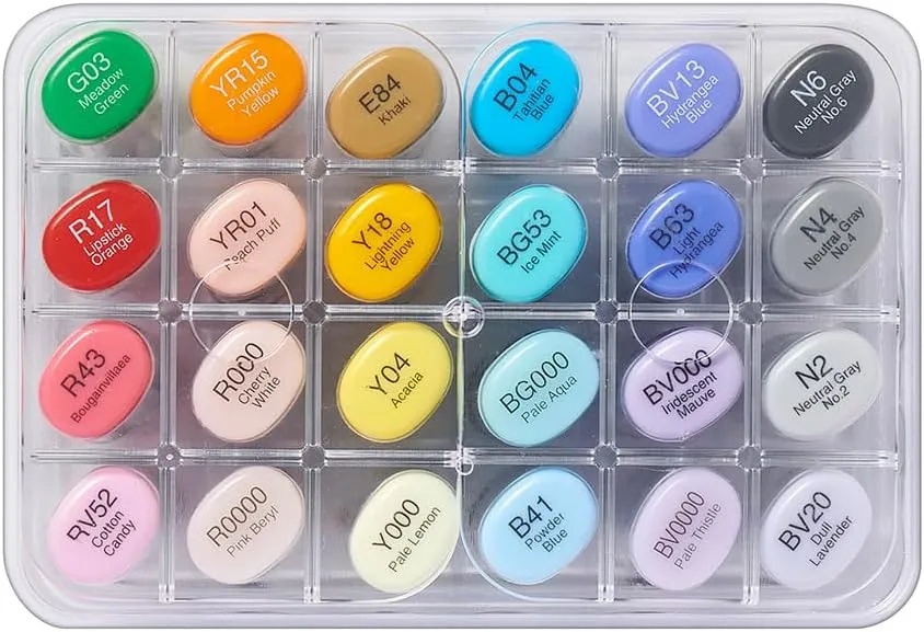 Copic Sketch, alcohol markers, 24pcs, Manga Illustration Set