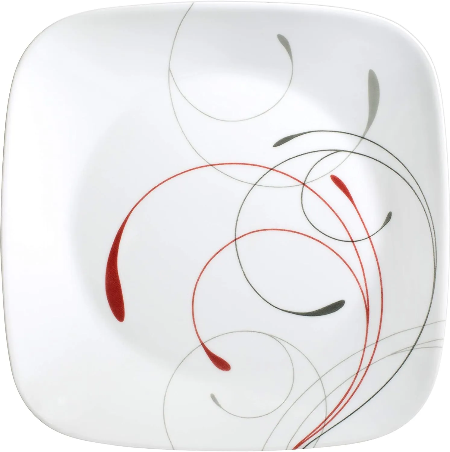 Corelle Vitrelle 18-Piece Service for 6 Dinnerware Set Triple Layer Glass and Chip Resistant, Lightweight Square Plates and Bowls Set, Splendor