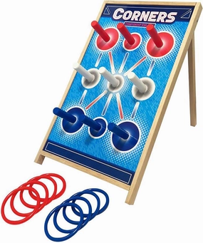 Corners Championship: Ring Toss Reinvented - Yard & Party Game, Wooden Peg Board, Competition Scoring Game, Indoor & Outdoor, Family & Friends Ages 6 