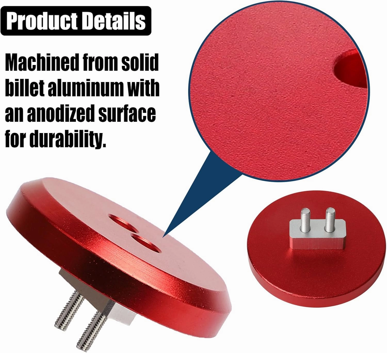 Corvette Jack Pucks Aluminum Lifting Puck Pad Compatible with Porsche Corvette C7 C6 C5 C8 Z06 1997-2025 (Pack of 4) (Red)