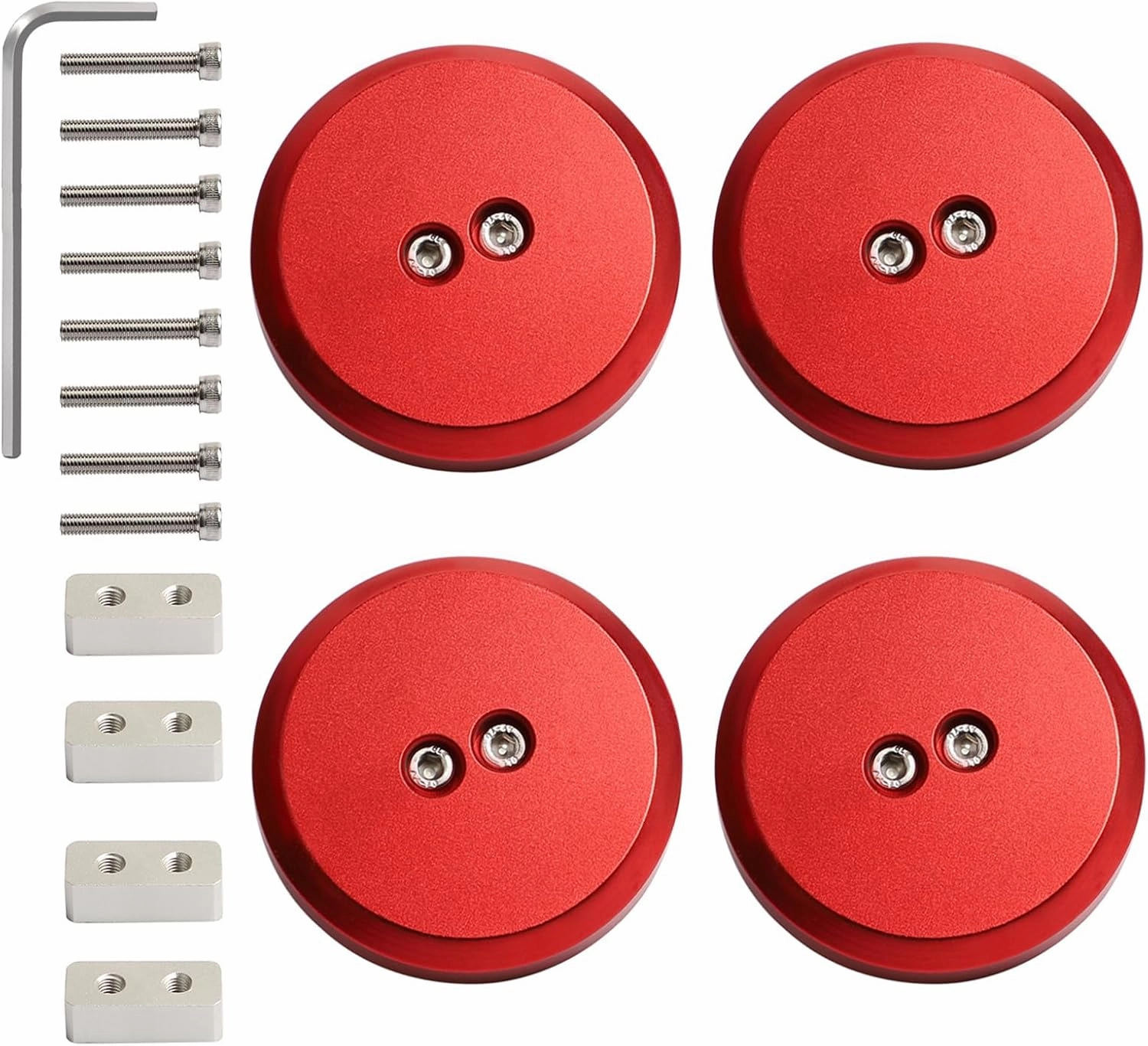 Corvette Jack Pucks Aluminum Lifting Puck Pad Compatible with Porsche Corvette C7 C6 C5 C8 Z06 1997-2025 (Pack of 4) (Red)