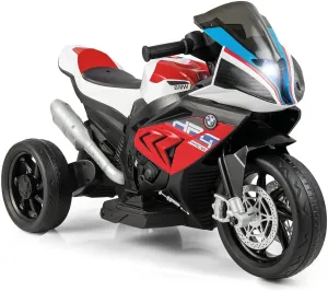 Costzon Kids Ride on Motorcycle, Licensed BMW 12V Battery Powered 3 Wheels Motorcycle Toy with Headlight, Horn, Music, MP3, USB Port, Electric Ride on Motorcycle for Boys and Girls Gift (Deep Red)
