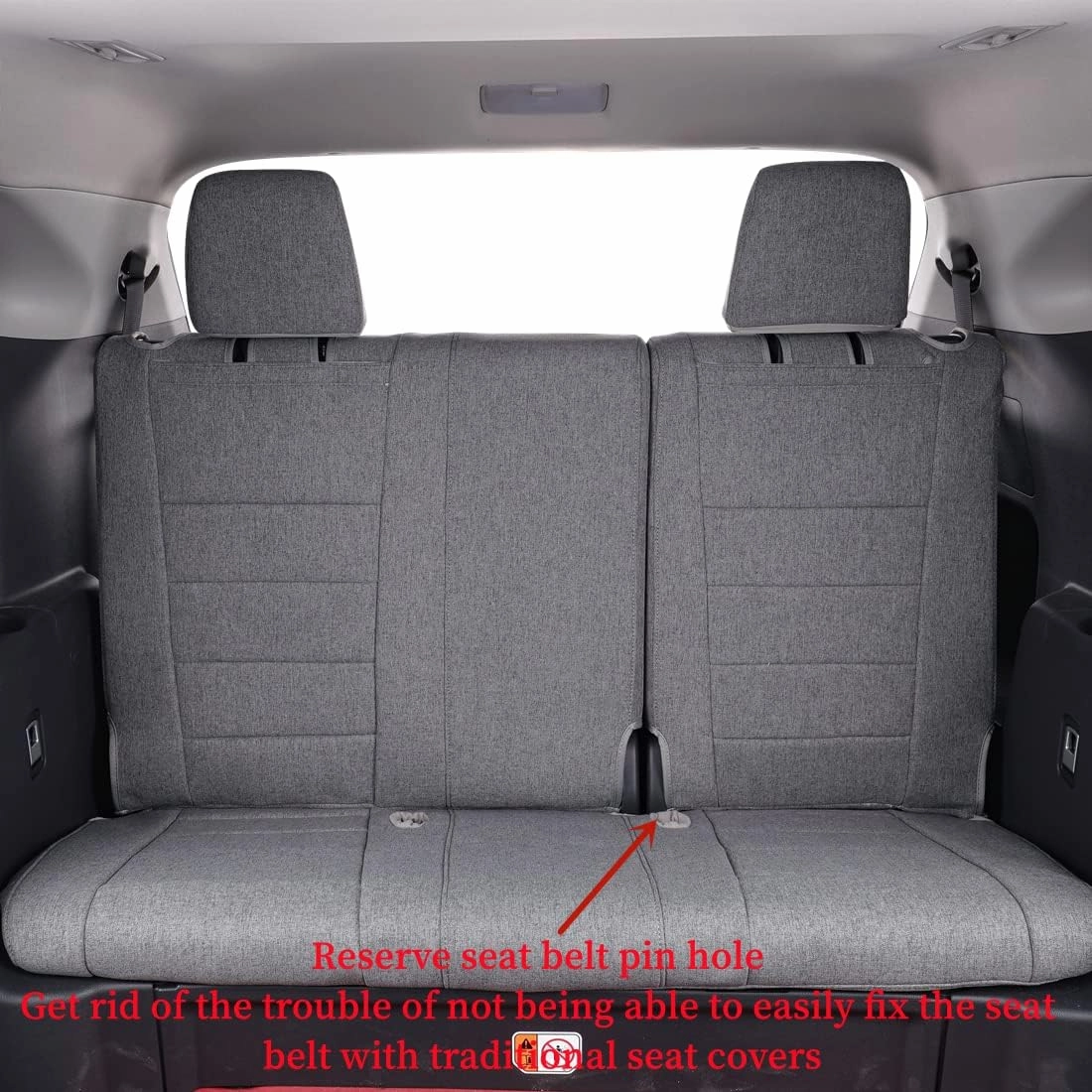 coverdream Highlander Seat Covers Custom Fit for 2020-2024 2025 Toyota Highlander Seat Covers,2nd-Row Captain’s Chair,Full Coverage,Airbag Compatible,Polyester Seat Protector (Full Set,Gray)
