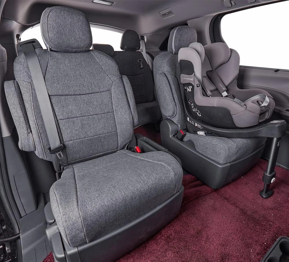 coverdream Highlander Seat Covers Custom Fit for 2020-2024 2025 Toyota Highlander Seat Covers,2nd-Row Captain’s Chair,Full Coverage,Airbag Compatible,Polyester Seat Protector (Full Set,Gray)