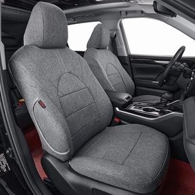 coverdream Highlander Seat Covers Custom Fit for 2020-2024 2025 Toyota Highlander Seat Covers,2nd-Row Captain’s Chair,Full Coverage,Airbag Compatible,Polyester Seat Protector (Full Set,Gray)