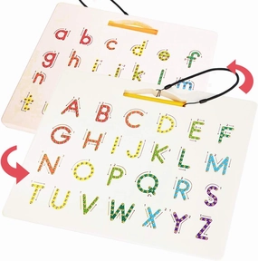 CozyBomB™ Double Sided Magnetic Letter Board - 2 in 1 Alphabet Magnets Tracing Board for Toddlers ABC Letters Uppercase & Lowercase Practicing Gifts for Boys Girls Birthdays Christmas Holidays