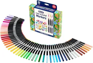 Crayola Color & Detail Marker Set (50ct) Drawing Markers for Adults, Art Markers, Graphic & Fine Tip, Gift for Teens & Adults