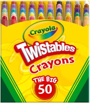 Crayola Mini Twistables Crayons for Kids (50ct), Arts & Crafts Supplies, Toddler Crayons for Coloring Books, Kids Easter Basket Essentials & Stuffers