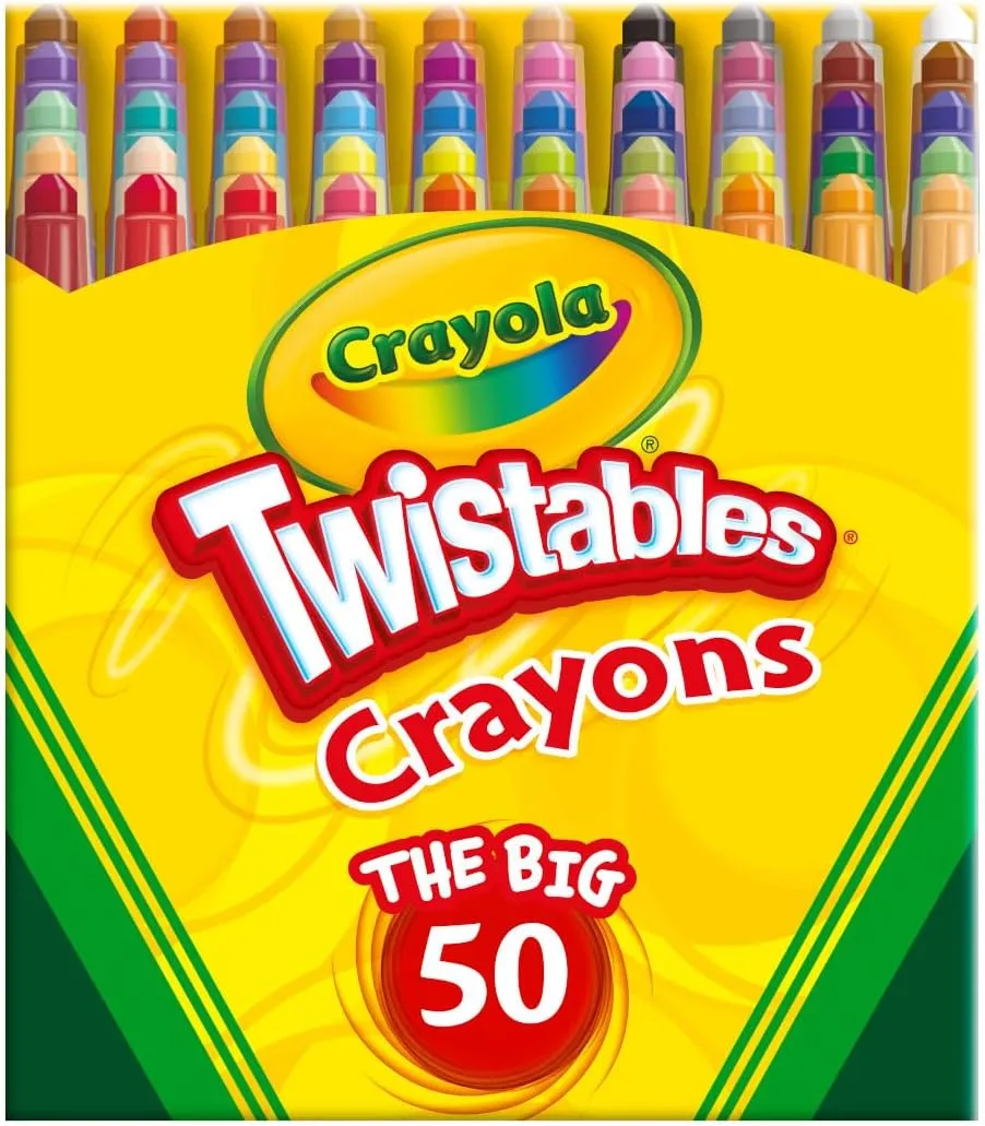 Crayola Mini Twistables Crayons for Kids (50ct), Arts & Crafts Supplies, Toddler Crayons for Coloring Books, Kids Easter Basket Essentials & Stuffers