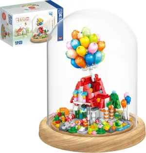Creative Balloon House Building Set for Adults Garden House Friend Set Office Home Decor Building Block Party Favors for Kids Valentines New Year Birthday Gift for Boys Girls Age 6-12 (House)