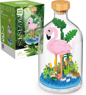 Creative Flamingo Toy Building Set,Adult Mini Animal Friend Set,Party Favors Gift for Kid,Animal Lover Office Home Decor Birds Building Block Kit,New Year Easter Birthday Gift for Boys Girls