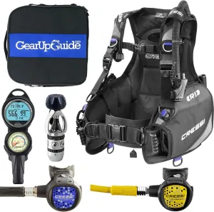 Cressi R1 BCD Donatello Dive Computer AC2 Compact Regulator Set GupG Reg Bag Scuba Diving Package