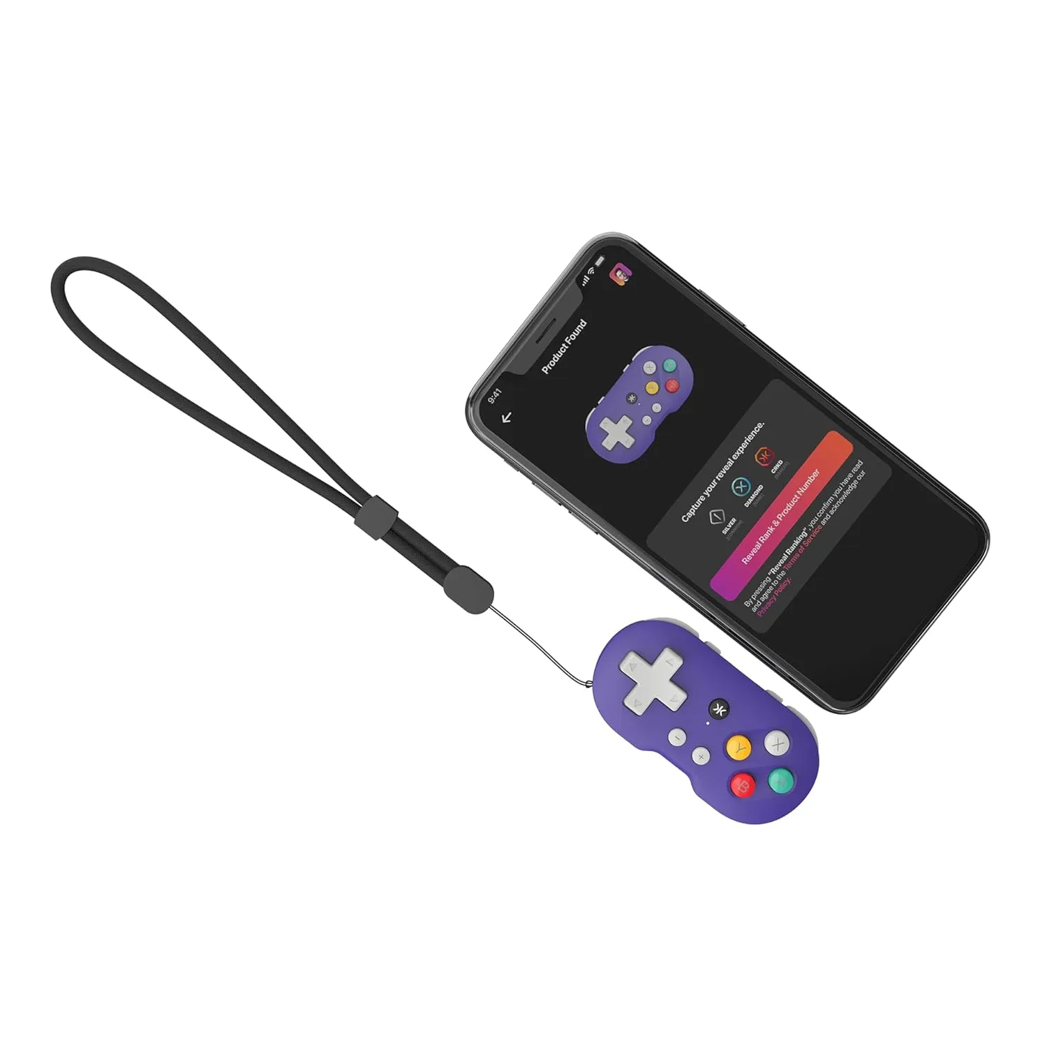 CRKD ATOM - Collectible Keychain Controller for Nintendo Switch, PC, Mac, Mobile and Smart TV (Retro Purple)