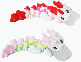 Cute 3D Printed Dragon, 6" Articulated 3D Printed Fidget Toy, Cute 3D Printed Animals Desk Decor for Christmas Birthday Gifts​