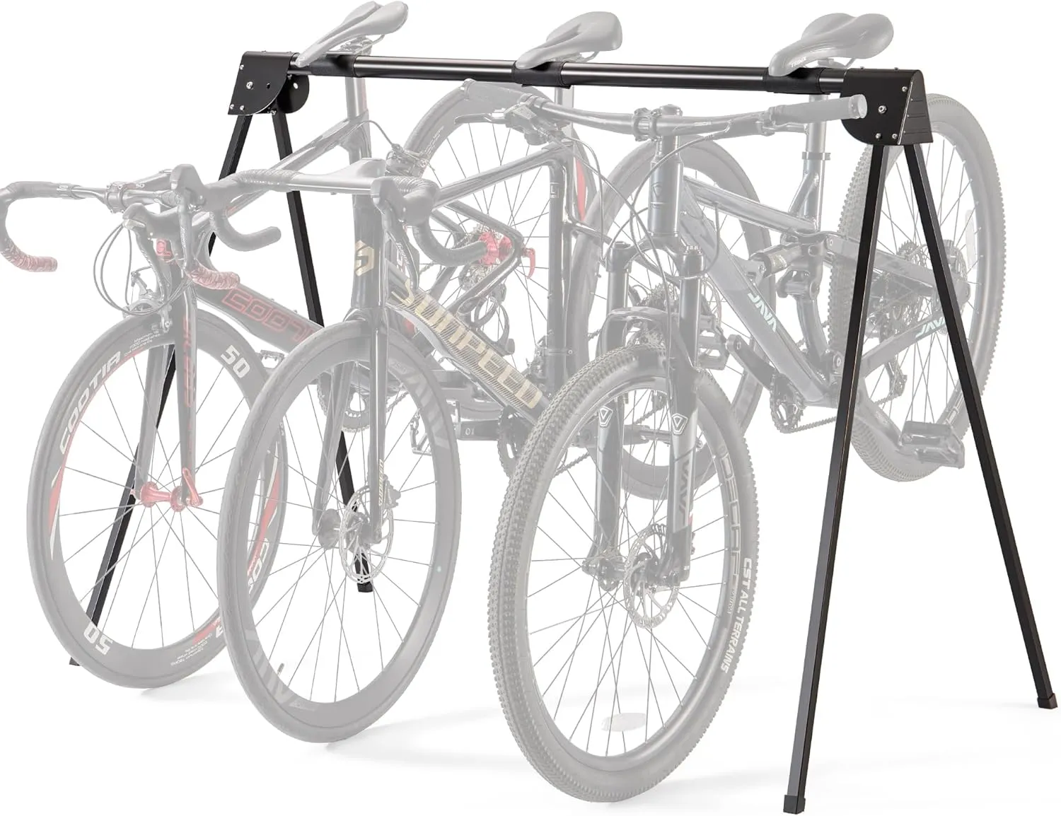 CXWXC 3 Bikes Stand Rack - Portable Bike Storage Parking Racks Indoor/Outdoor -Saddle Nose Bicycle Stand for Parking Mountain Road Hybrid Bike