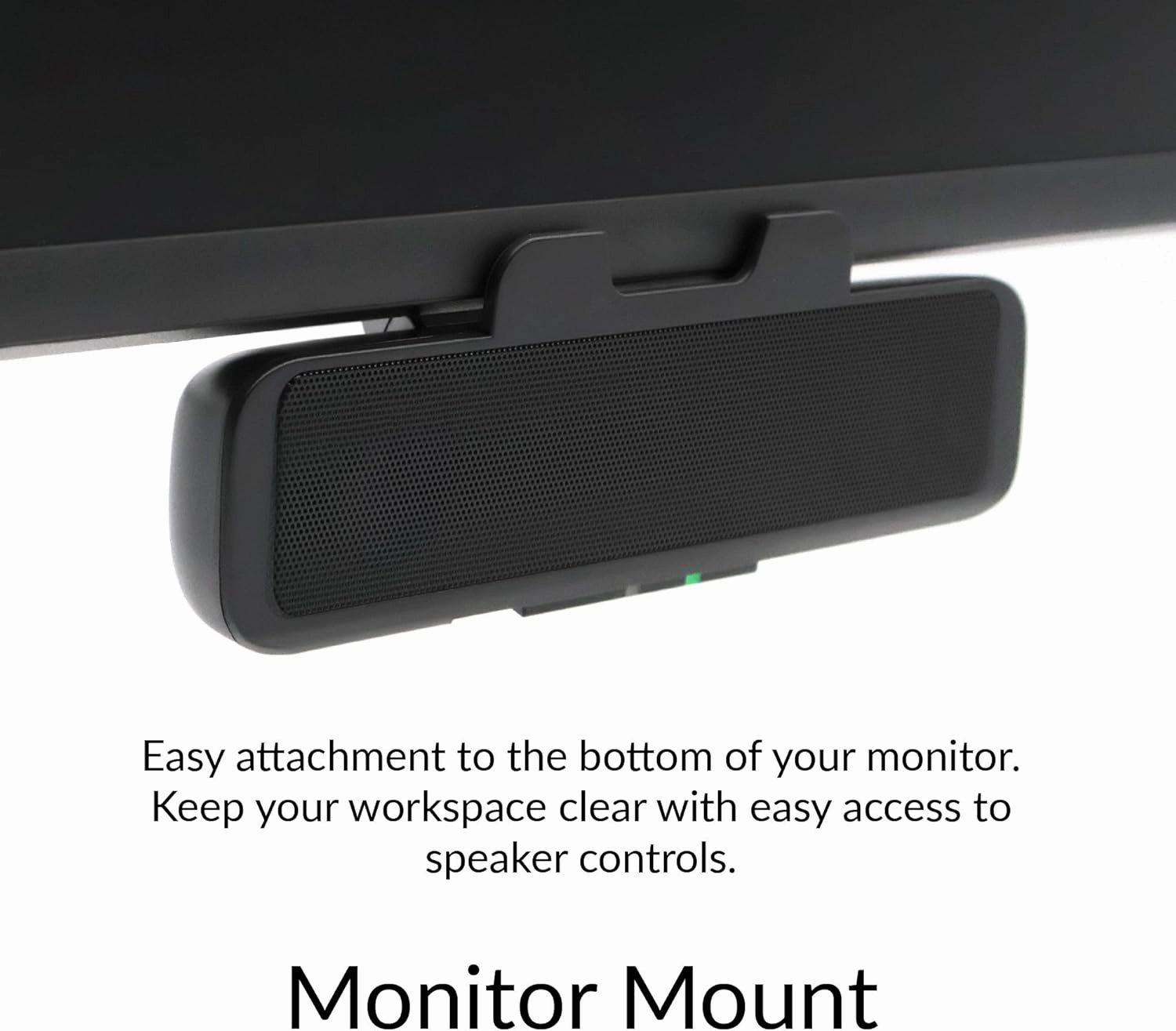Cyber Acoustics USB Speaker Bar (CA-2890) – Stereo USB Powered Speaker, Easily Clamps to Monitor, Convenient Controls