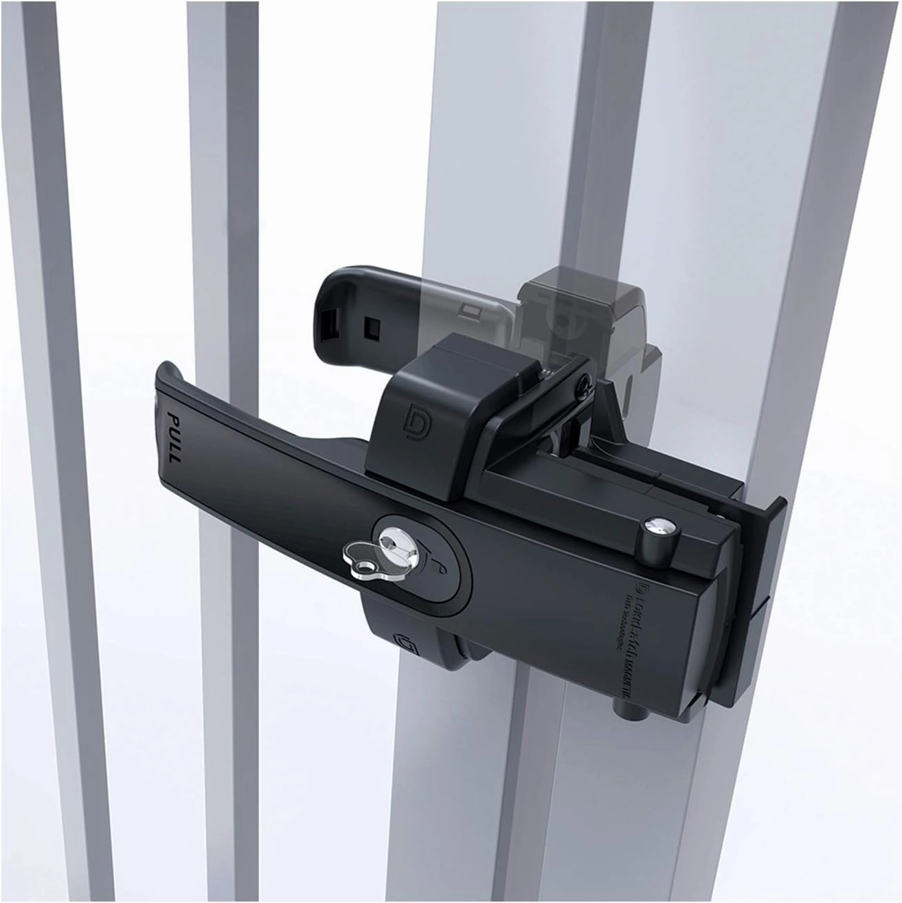 D&D Technologies LLMKDBT LokkLatch Magnetic, Dual Sided Push/Pull Gate Latch, Key Lockable on Both Sides of Gate, for Metal, Wood, and Vinyl Fences, Black