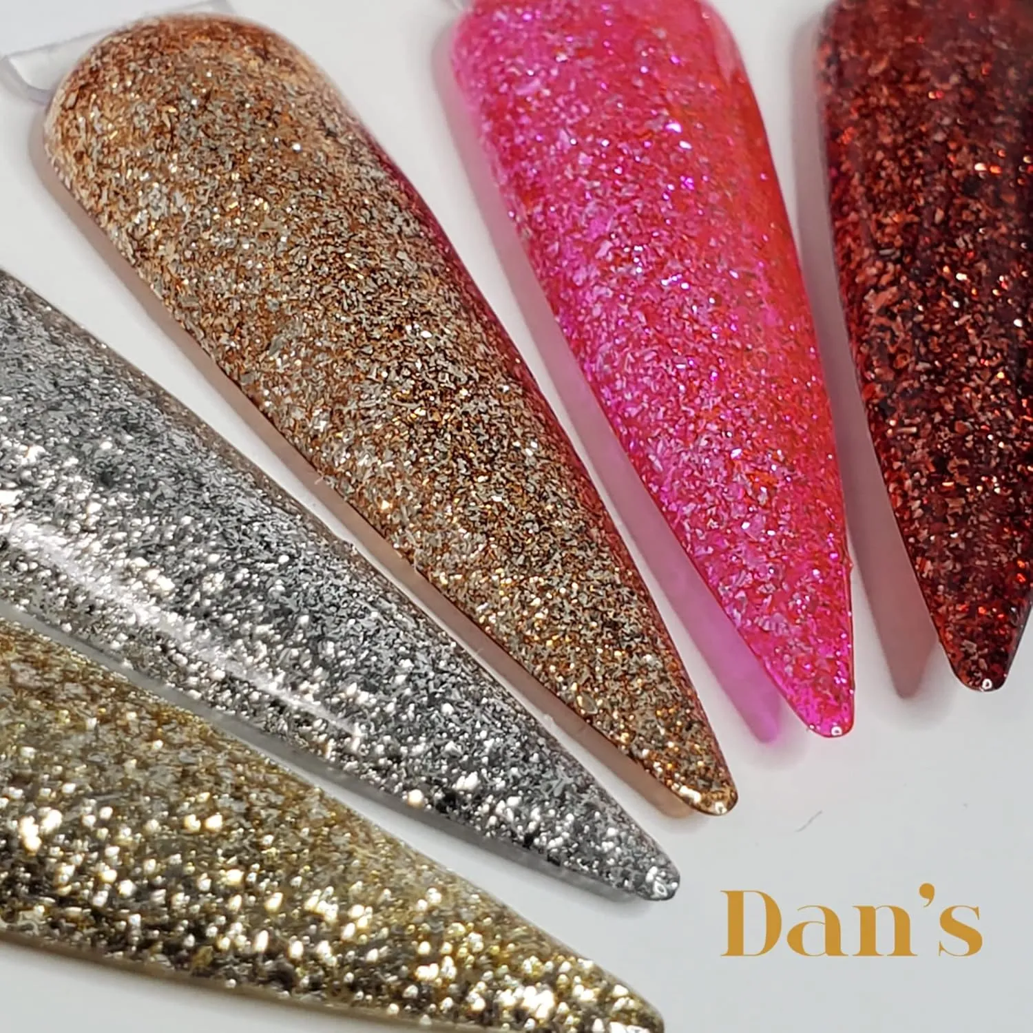 Dan's Nails Silver Platinum Glitter Gel Polish