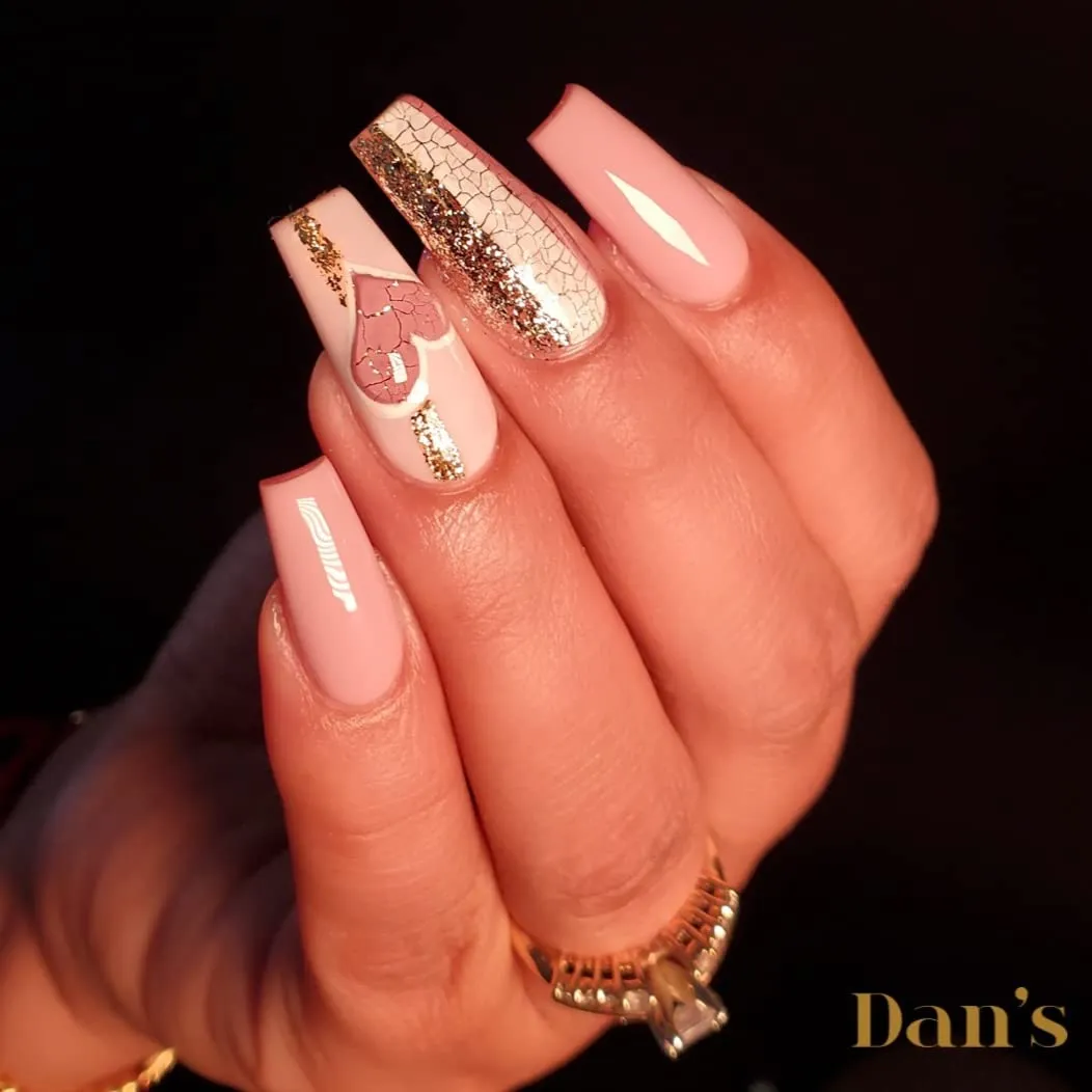 Dan's Nails Silver Platinum Glitter Gel Polish