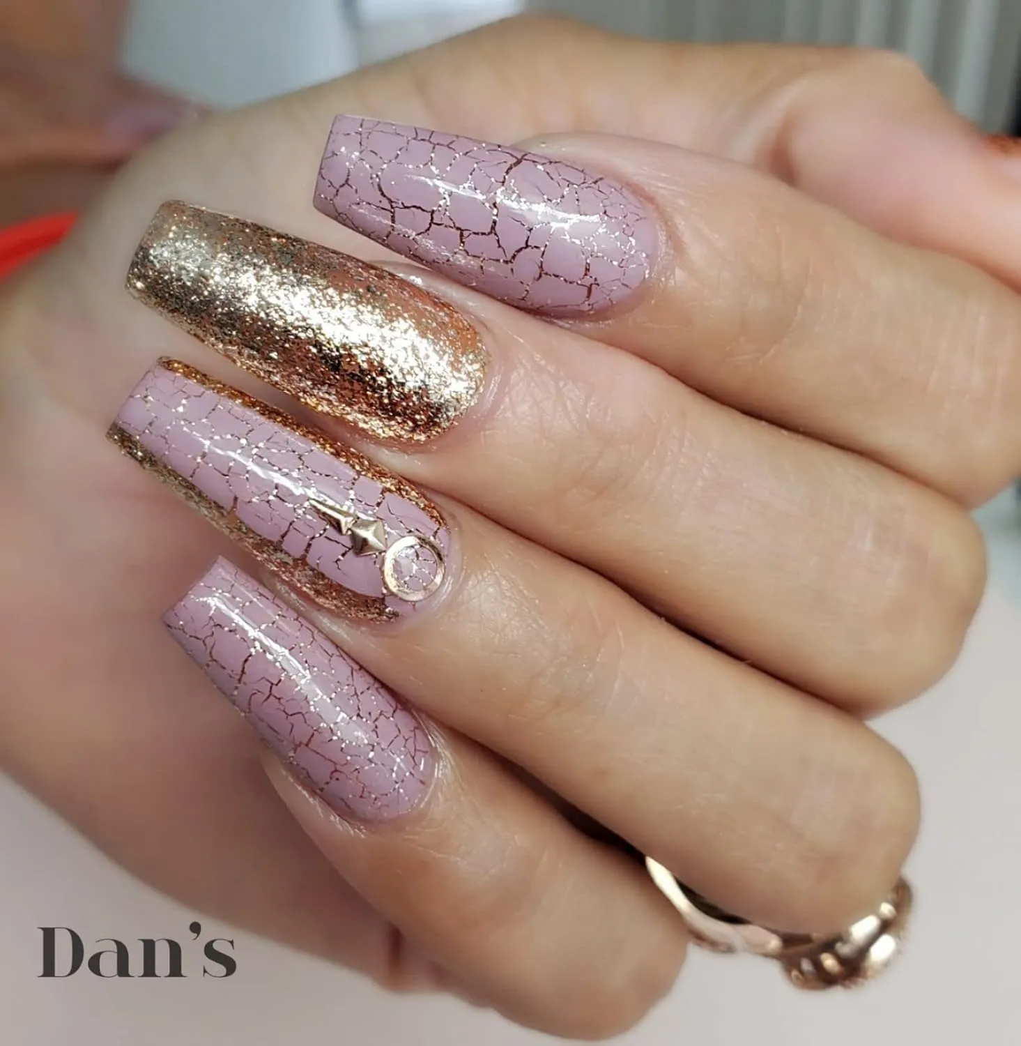 Dan's Nails Silver Platinum Glitter Gel Polish