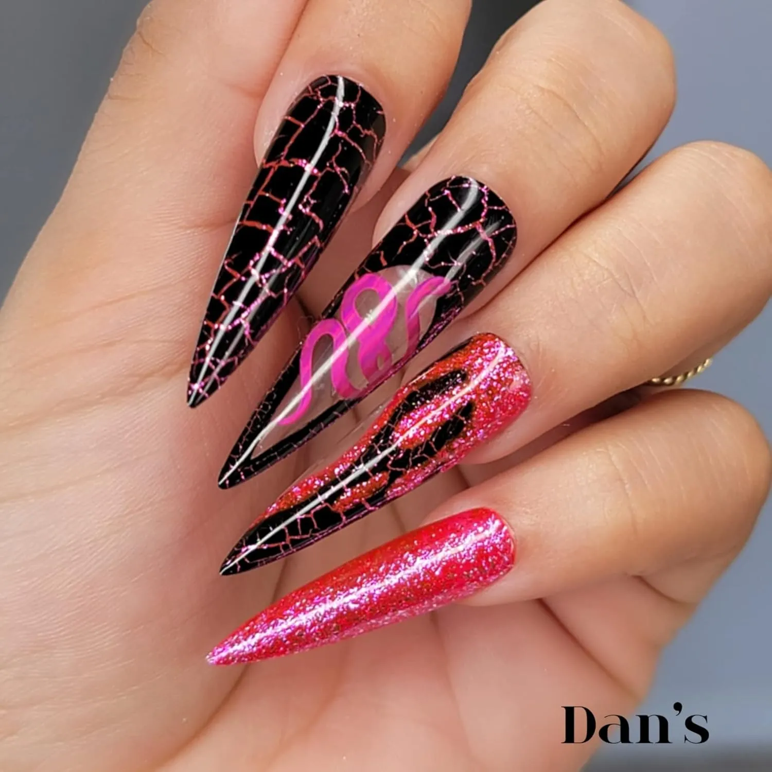 Dan's Nails Silver Platinum Glitter Gel Polish