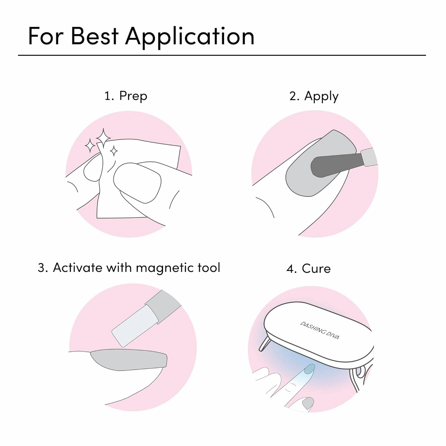 Dashing Diva One Gel Magnetic Starter Kit - Iridescent Topper - 3-in-1 Base Coat, Nail Color & Top Coat - Magnetic Polish - 9-Piece Manicure Set with LED Gel Lamp