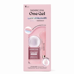 Dashing Diva One Gel Magnetic Starter Kit - Iridescent Topper - 3-in-1 Base Coat, Nail Color & Top Coat - Magnetic Polish - 9-Piece Manicure Set with LED Gel Lamp