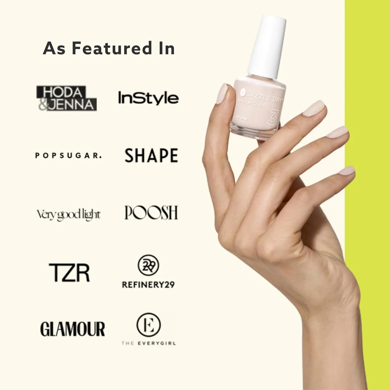 Dazzle Dry Mini Kit 4 Step System - Space Lemon, A vibrant lemon yellow. Semi-sheer cream. (5 Piece Kit / 5 Manicures)