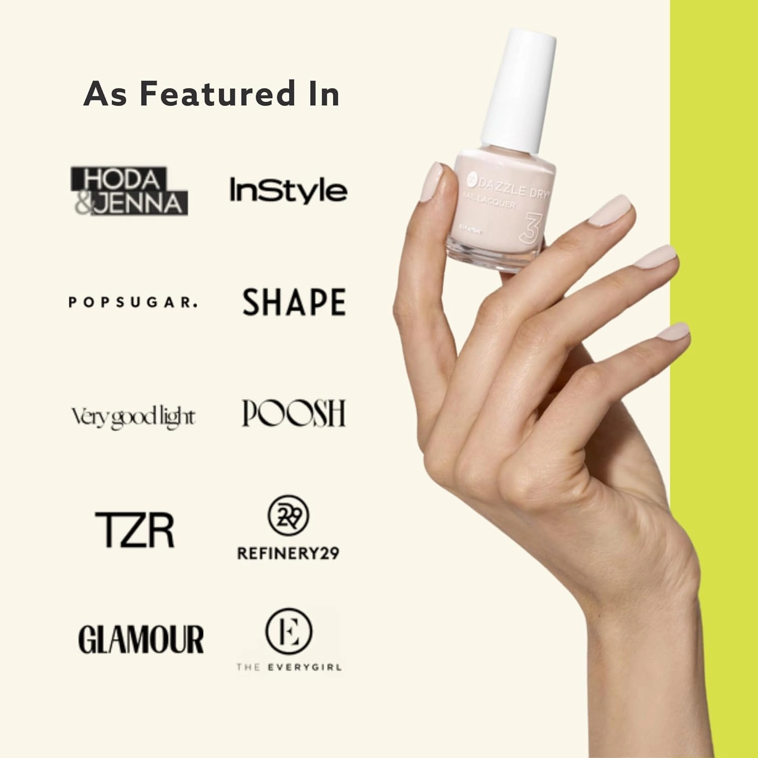 Dazzle Dry Mini Kit 4 Step System - Prima Ballerina, a sheer and milky delicate pink that makes a beautiful French base. (5 Piece Kit / 5 Manicures)