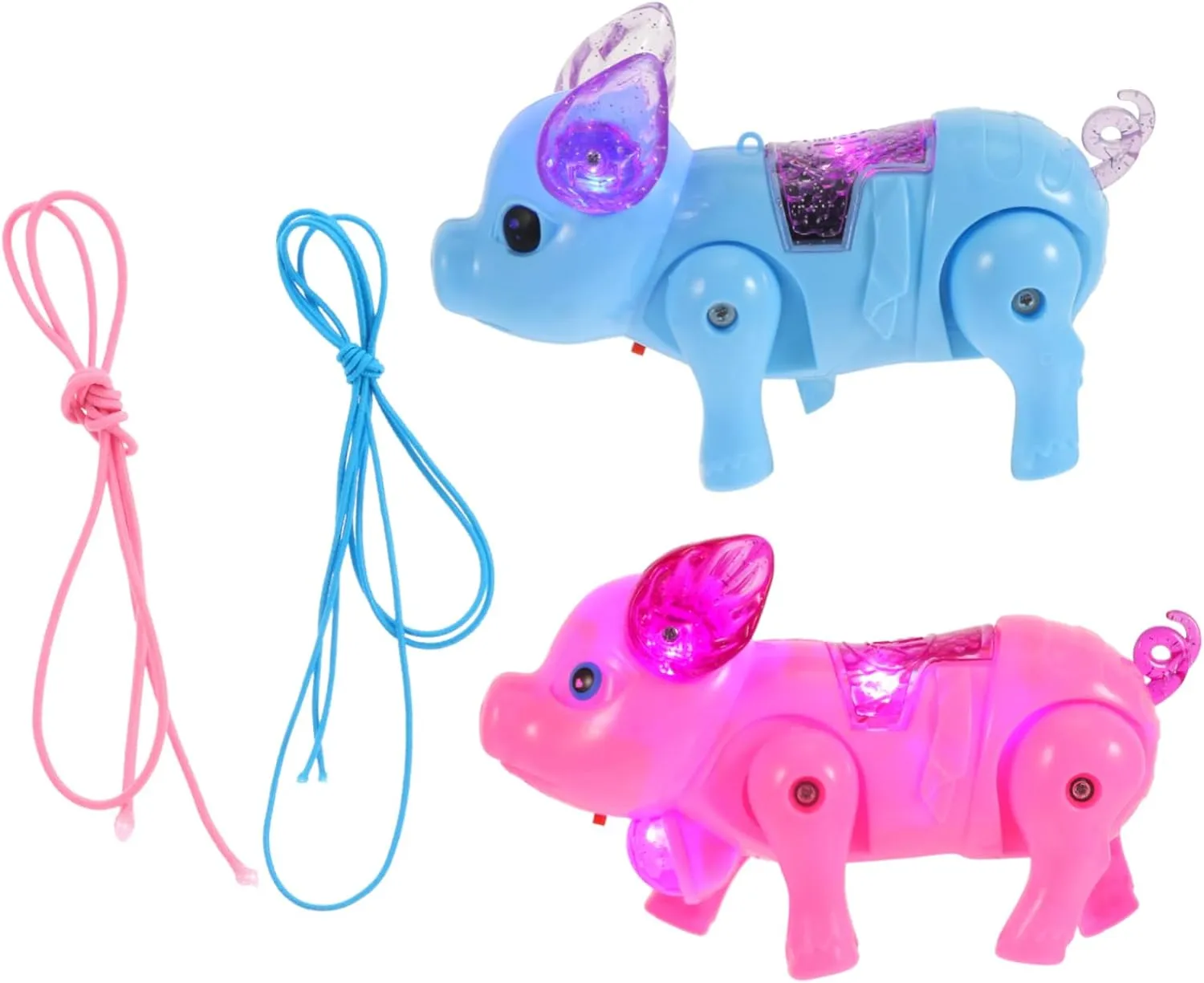 DECHOUS 2pcs Boys and Girls Electric Toy Interactive Musical Pig Night Light Educational Plaything for Boys and Girls Random Style