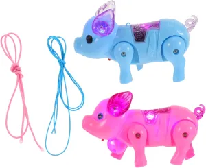 DECHOUS 2pcs Boys and Girls Electric Toy Interactive Musical Pig Night Light Educational Plaything for Boys and Girls Random Style